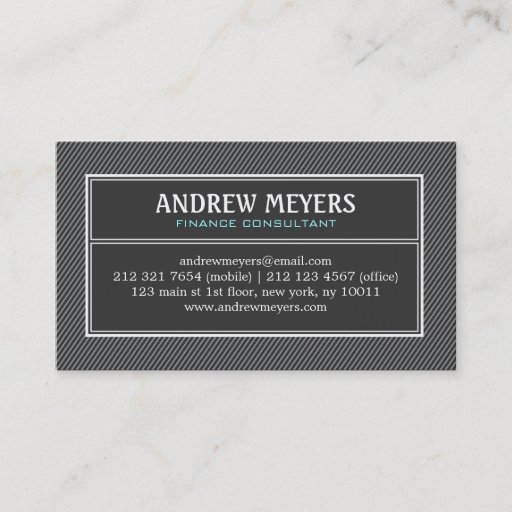Customizable Modern Minimalist Black Consultant Business Card