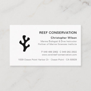 Modern Minimalist Black Coral Reef Diving Business Card