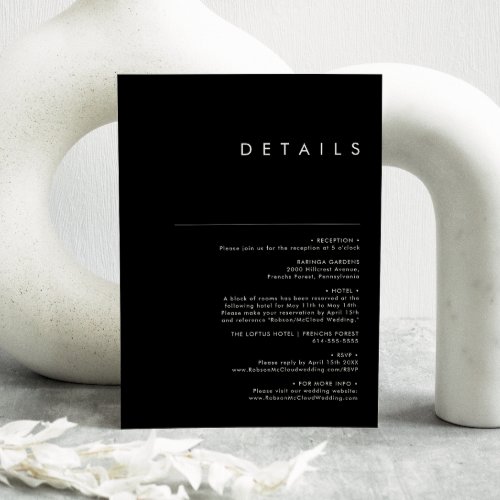 Modern Minimalist  Black Details Enclosure Card