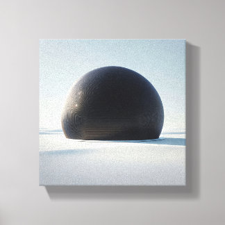 Modern Minimalist Black Dome Art - Abstract Futuri Canvas Print