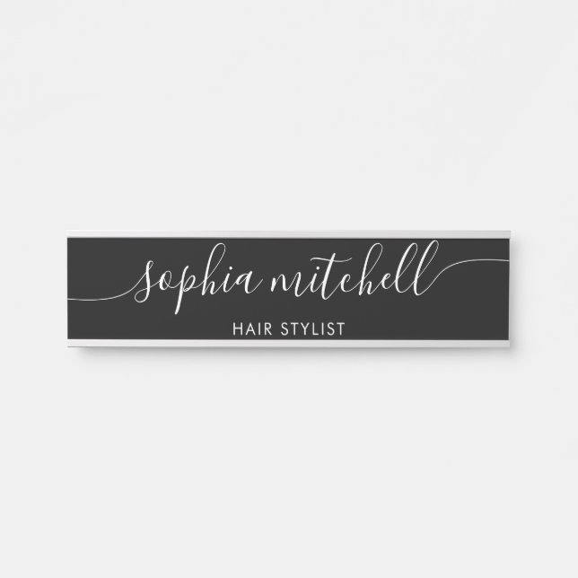 Modern Minimalist Black Door Sign (Front)