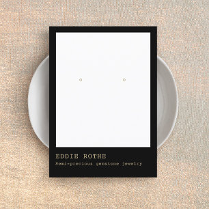 Modern Minimalist Black Earring Jewelry Display Business Card
