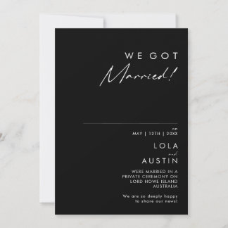 Modern Minimalist | Black Elopement Announcement