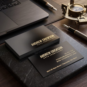 Modern Minimalist Black Foil Spot Gloss Business Cards