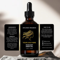 Modern Minimalist Black Gold Cosmetic Bottle 