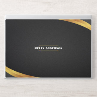Modern Minimalist Black & Gold Pattern with Custom HP Laptop Skin