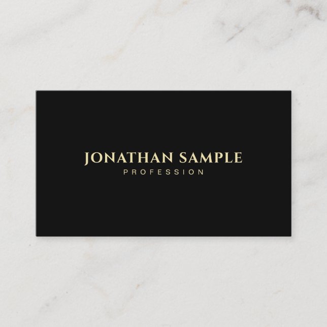 Modern Minimalist Black Gold Professional Elegant Business Card (Front)