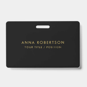 Modern Minimalist Black Gold Professional Trendy Badge