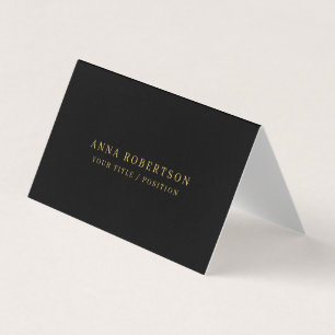 Modern Minimalist Black Gold Professional Trendy Business Card