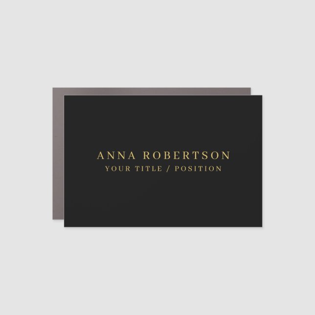 Modern Minimalist Black Gold Professional Trendy Car Magnet (Front)