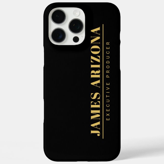 Modern Minimalist Black Gold Professional Trendy Case-Mate iPhone Case (Back)