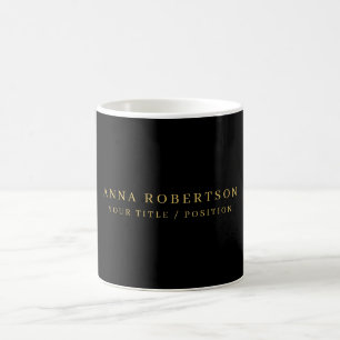 Modern Minimalist Black Gold Professional Trendy Coffee Mug