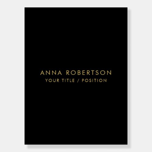 Modern Minimalist Black Gold Professional Trendy Foam Board