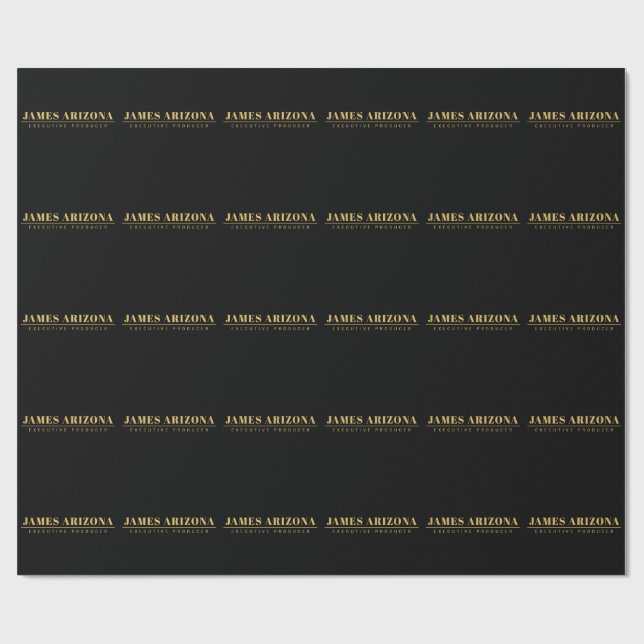 Modern Minimalist Black Gold Professional Trendy Wrapping Paper (Flat)