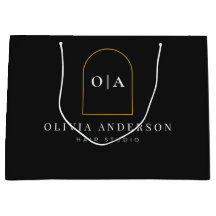 Modern Minimalist Black Gold Salon Product Logo
