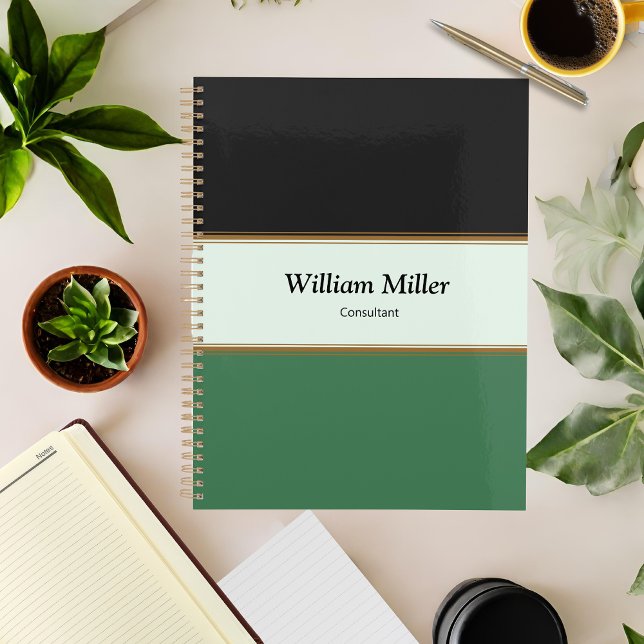 Modern Minimalist Black Green Stripes Planner (Creator Uploaded)