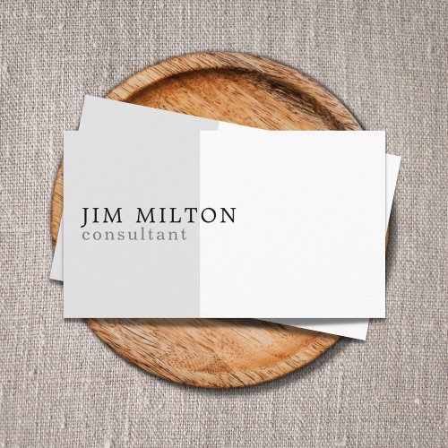 Modern Minimalist Black Grey White Consultant Business Card