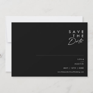 Modern Minimalist   Black Horizontal Save The Date