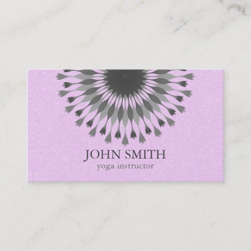 Modern Minimalist Black Lotus Yoga Instructor Business Card