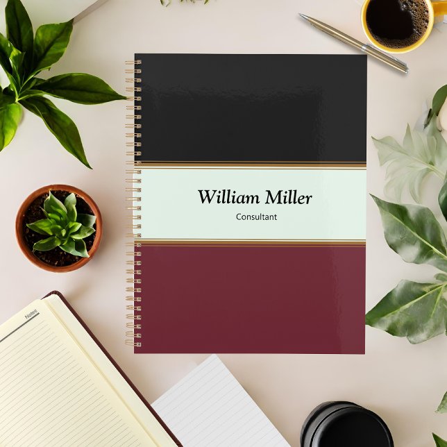Modern Minimalist Black Maroon Stripes Planner (Creator Uploaded)