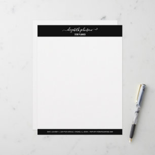 Modern Minimalist Black Office Letterhead