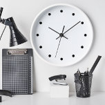 Modern Minimalist Black Office Wall Clocks<br><div class="desc">Classic minimalist office wall decor clocks with black clock face markings on a white clock for a clean modern look in any office,  office waiting room,  or home office.</div>