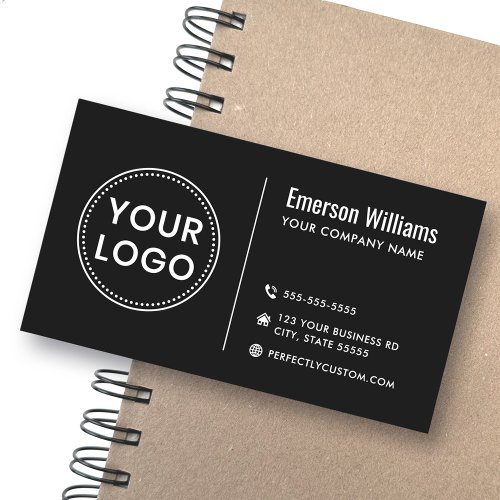 Modern minimalist black or any color custom logo business card