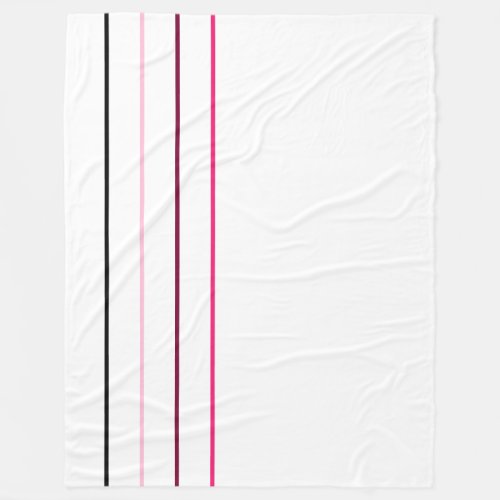 Modern Minimalist Black Pink Lines Fleece Blanket