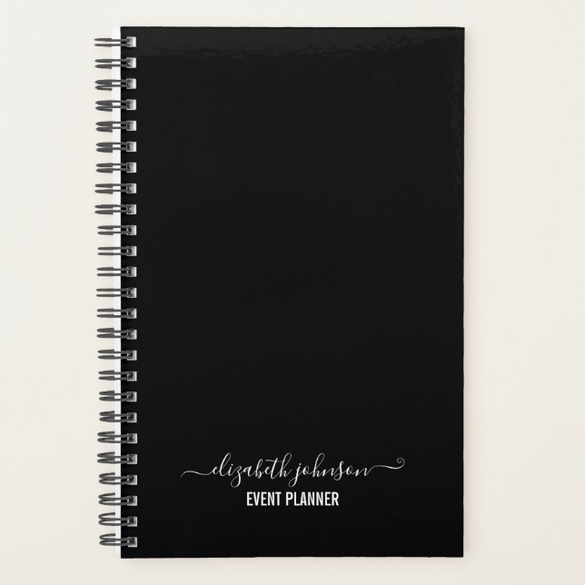 Modern Minimalist Black Planner (Front)