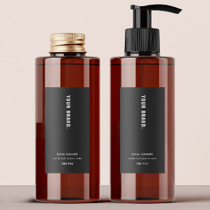 Modern Minimalist Black Product Waterproof Label