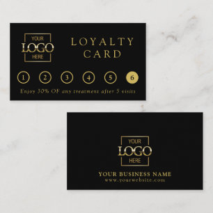 Modern Minimalist Black Professional Logo Reward Loyalty Card