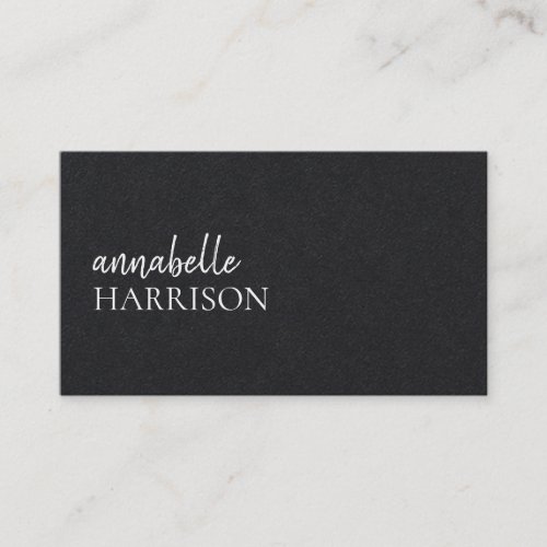 Modern Minimalist  Black Professional Script Business Card