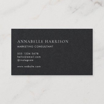 Modern Minimalist | Black Professional Script Business Card | Zazzle