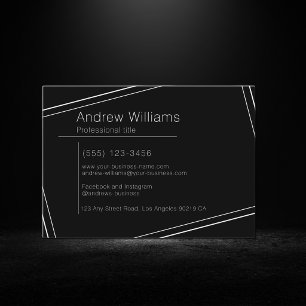 Modern Minimalist Black Professional Simple Business Card