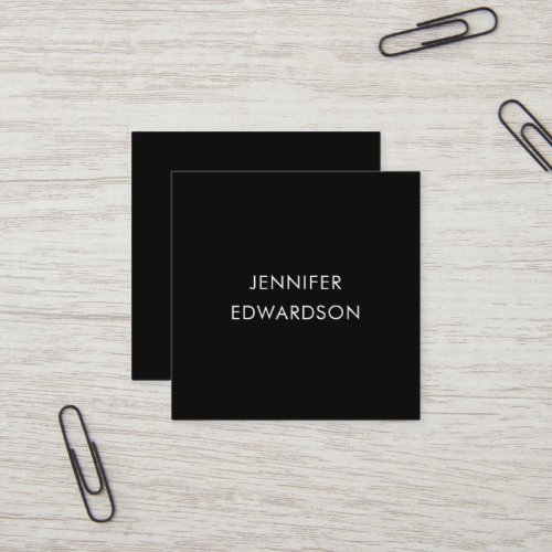 Modern minimalist black professional square business card