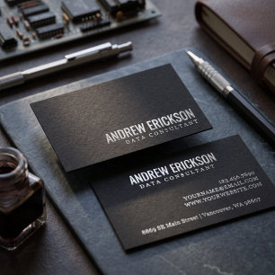 Modern Minimalist Black Raised Spot UV Business Card