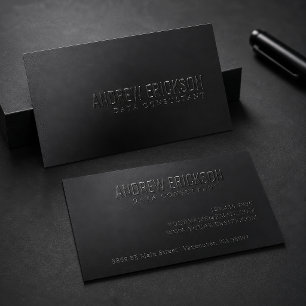 Modern Minimalist Black Raised Spot UV Business Card