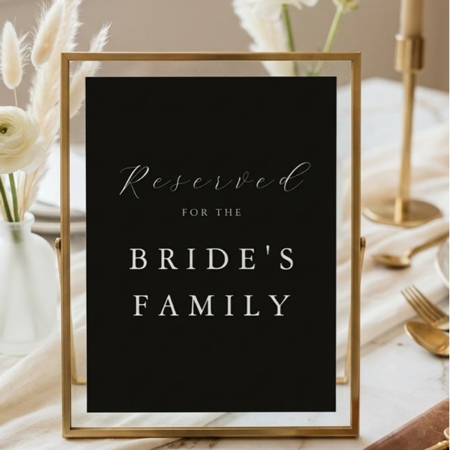 Modern Minimalist Black Reserved Wedding Sign Postcard (Creator Uploaded)