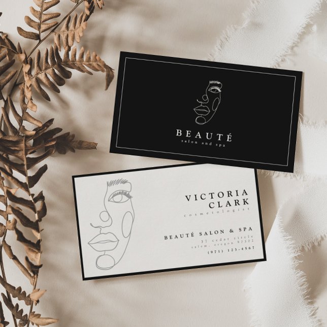 Modern Minimalist Black Salon Business Cards (Creator Uploaded)