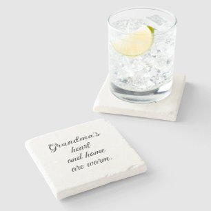 Modern Minimalist Black Script Family Reunion Stone Coaster