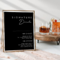 Modern Minimalist | Black Signature Drinks Sign