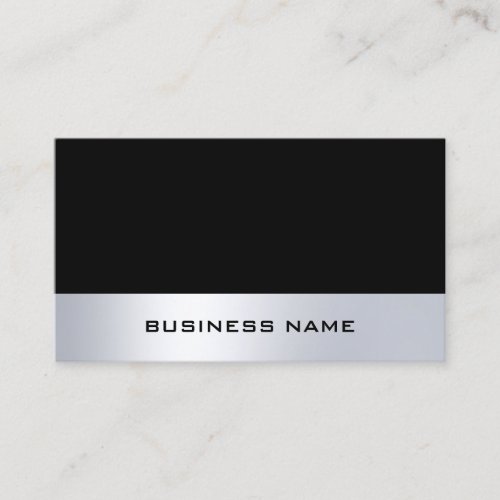 Modern Minimalist Black Silver Professional Chic Business Card