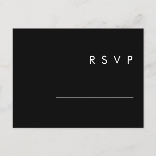 Modern Minimalist Black Song Request RSVP Postcard