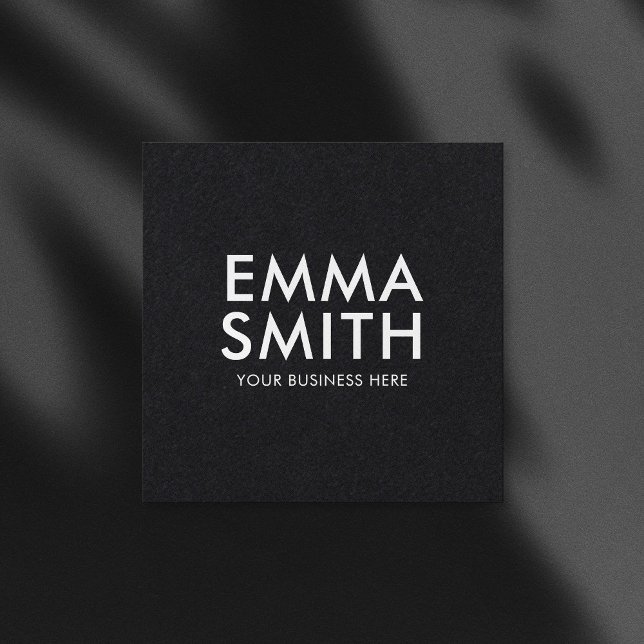 Modern Minimalist Black Square Business Card (Creator Uploaded)