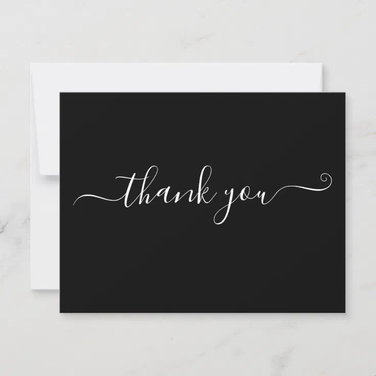Modern Minimalist Black Thank You Card | Zazzle