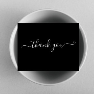 Modern Minimalist Black Thank You Card 