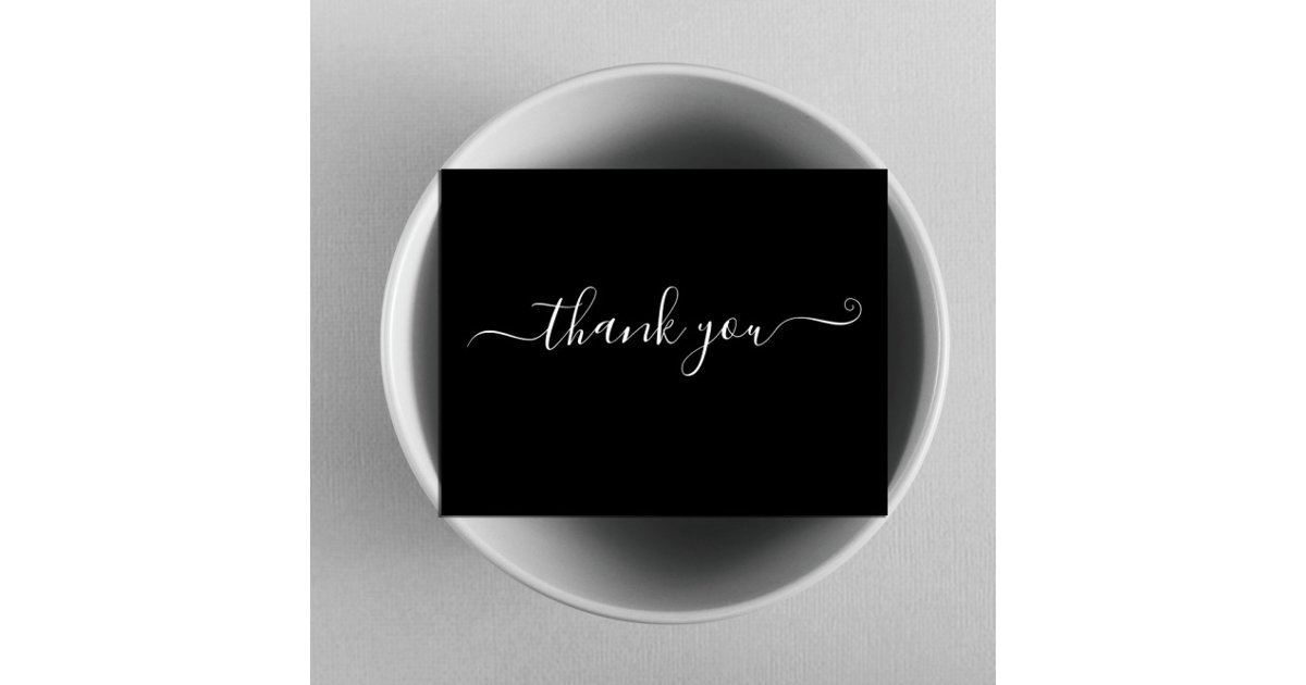 Modern Minimalist Black Thank You Card | Zazzle
