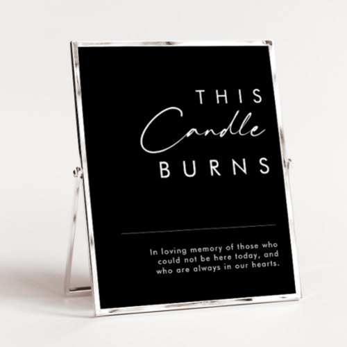 Modern Minimalist  Black This Candle Burns Poster