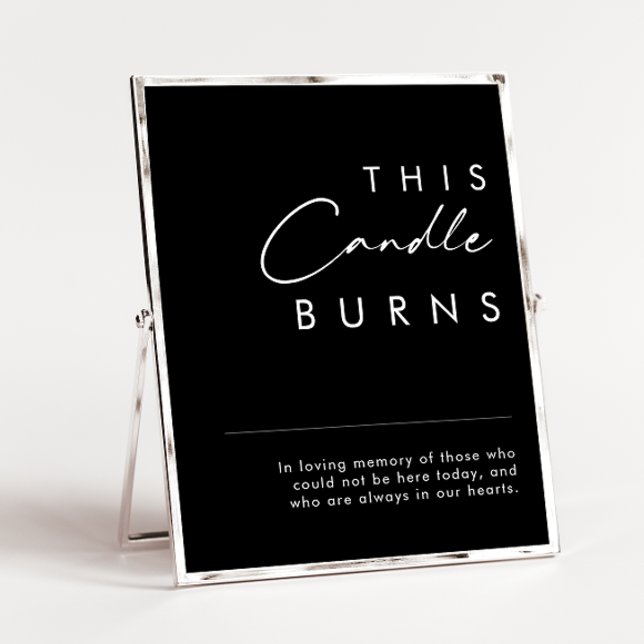 Modern Minimalist | Black This Candle Burns Poster (Creator Uploaded)
