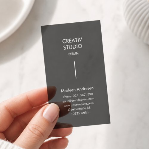 Modern Minimalist Black Transparent Clear Business Cards